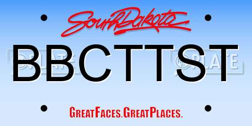 BBCTTST South Dakota License Plate