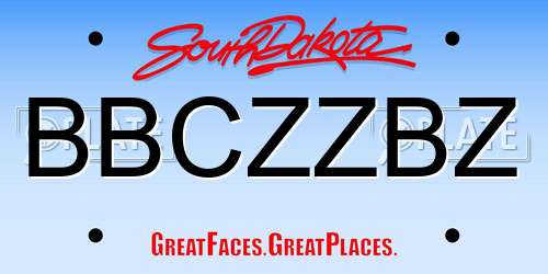 BBCZZBZ South Dakota License Plate