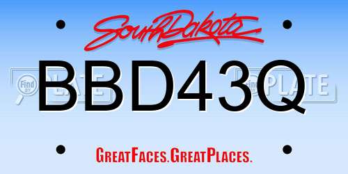 BBD43Q South Dakota License Plate