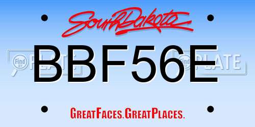 BBF56E South Dakota License Plate