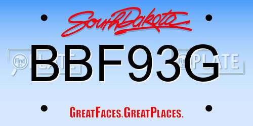 BBF93G South Dakota License Plate