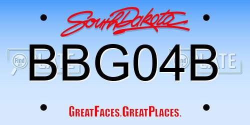 BBG04B South Dakota License Plate