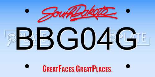 BBG04G South Dakota License Plate