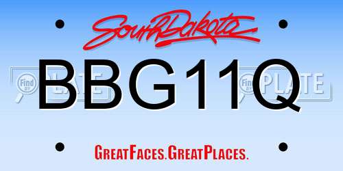 BBG11Q South Dakota License Plate
