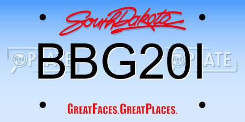 BBG20I South Dakota License Plate