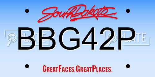 BBG42P South Dakota License Plate