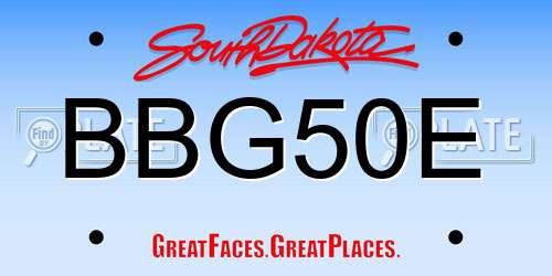 BBG50E South Dakota License Plate