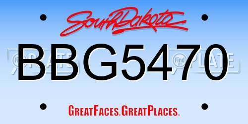 BBG5470 South Dakota License Plate