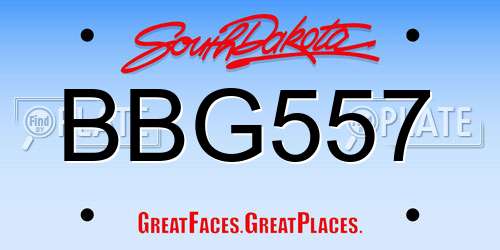 BBG557 South Dakota License Plate