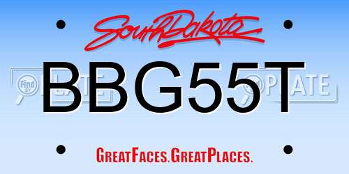 BBG55T South Dakota License Plate