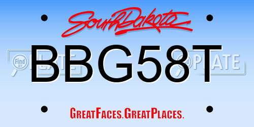 BBG58T South Dakota License Plate