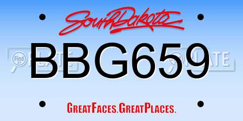 BBG659 South Dakota License Plate