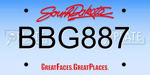 BBG887 South Dakota License Plate