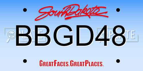BBGD48 South Dakota License Plate