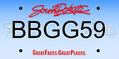 BBGG59 South Dakota License Plate
