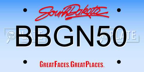 BBGN50 South Dakota License Plate