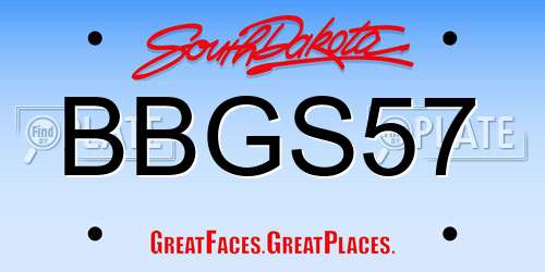BBGS57 South Dakota License Plate