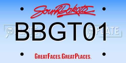 BBGT01 South Dakota License Plate