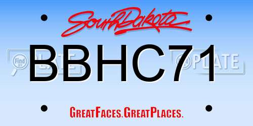 BBHC71 South Dakota License Plate