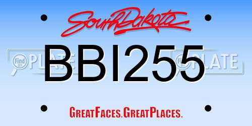 BBI255 South Dakota License Plate