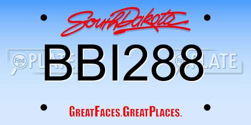 BBI288 South Dakota License Plate