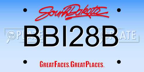 BBI28B South Dakota License Plate
