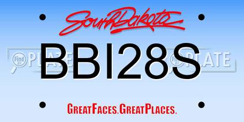 BBI28S South Dakota License Plate