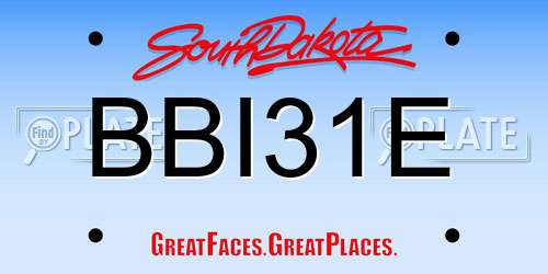 BBI31E South Dakota License Plate