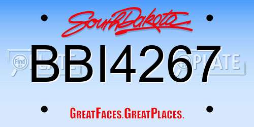 BBI4267 South Dakota License Plate