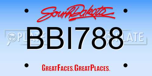 BBI788 South Dakota License Plate