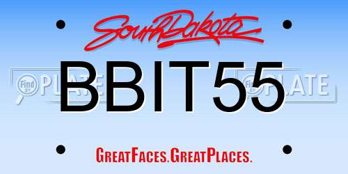 BBIT55 South Dakota License Plate