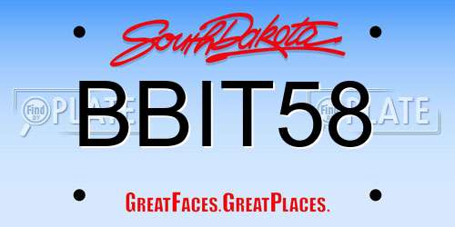 BBIT58 South Dakota License Plate