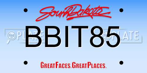 BBIT85 South Dakota License Plate