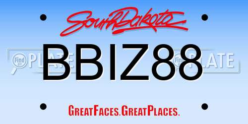 BBIZ88 South Dakota License Plate