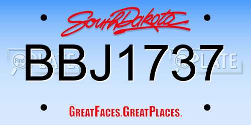 BBJ1737 South Dakota License Plate