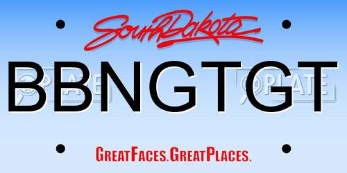 BBNGTGT South Dakota License Plate