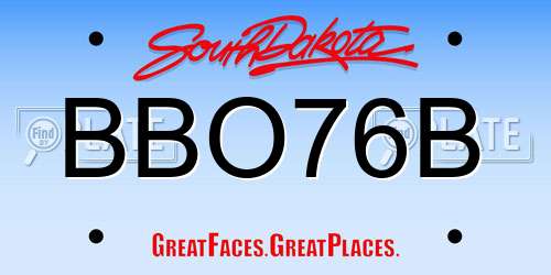 BBO76B South Dakota License Plate