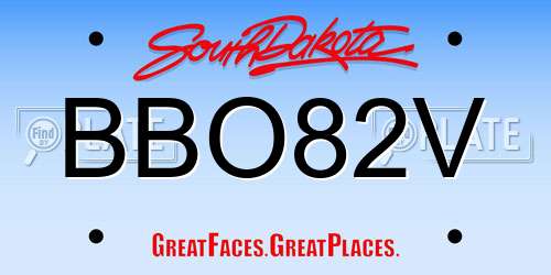 BBO82V South Dakota License Plate