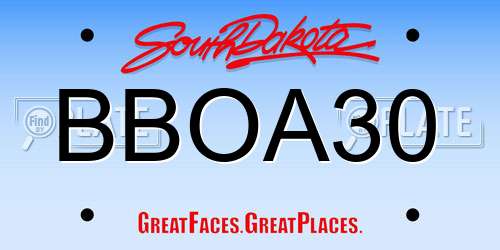 BBOA30 South Dakota License Plate
