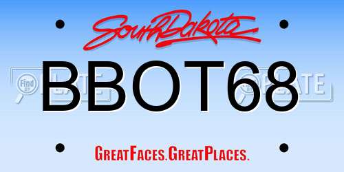 BBOT68 South Dakota License Plate