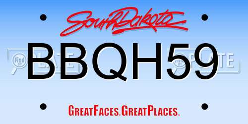 BBQH59 South Dakota License Plate
