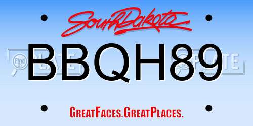 BBQH89 South Dakota License Plate