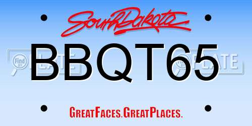 BBQT65 South Dakota License Plate