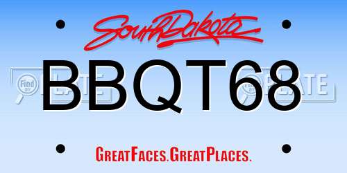 BBQT68 South Dakota License Plate