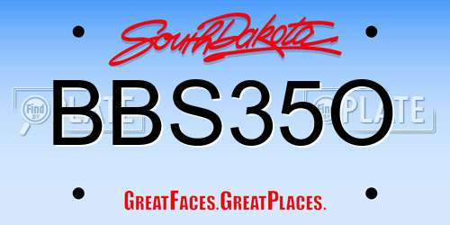 BBS35O South Dakota License Plate