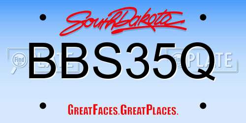 BBS35Q South Dakota License Plate
