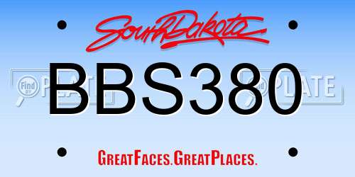 BBS380 South Dakota License Plate