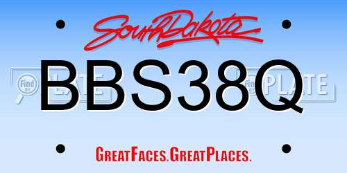 BBS38Q South Dakota License Plate