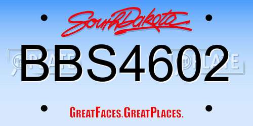 BBS4602 South Dakota License Plate