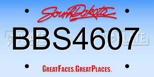 BBS4607 South Dakota License Plate